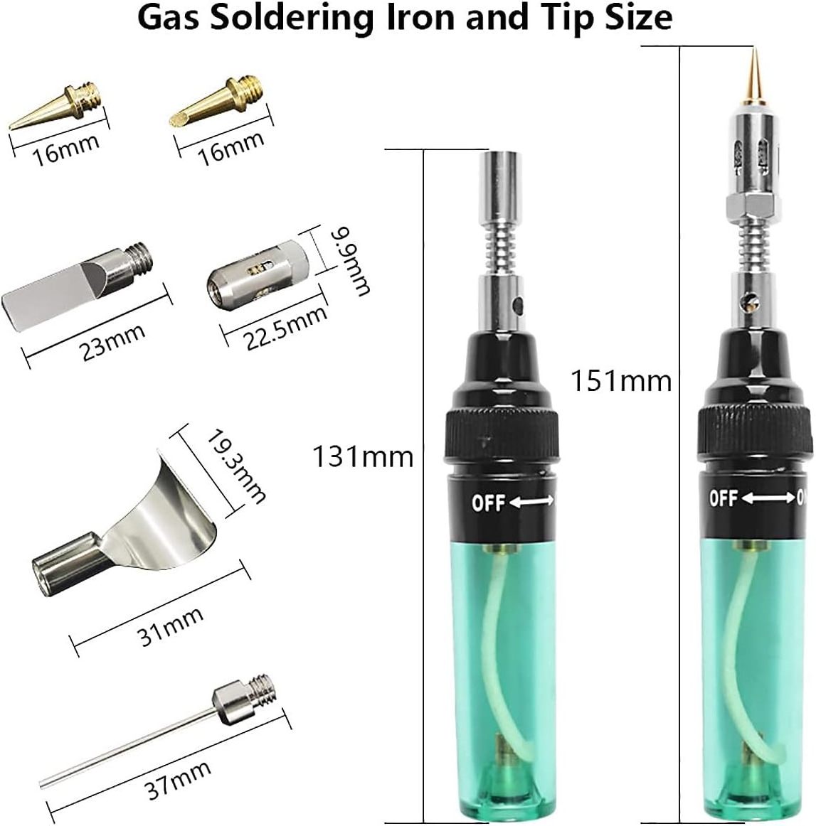 Portable Welding Pen Burner Blow Torch Gas Soldering Iron Cordless Butane Tip Tool Adjustable Welding Solder Iron Tool  Kit