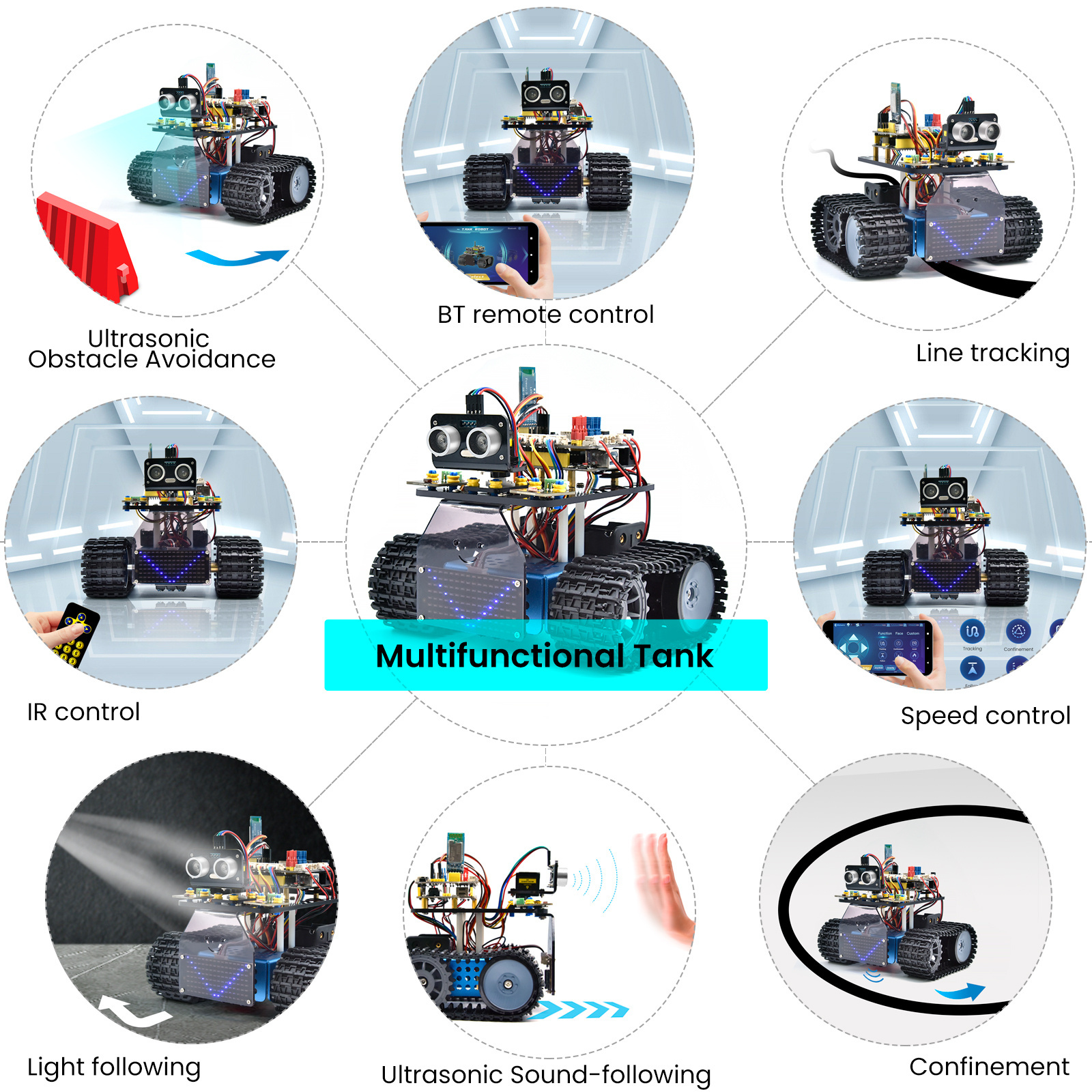 STEM Educational V3.0 Tank Robot Car Kit stem robot kit robotics starter kit for Arduino