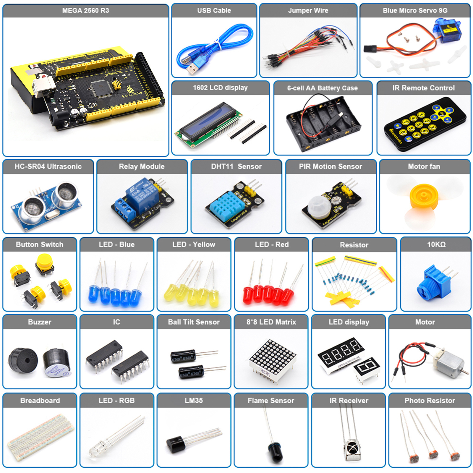 Keyestudio BASIC STARTER KIT for Arduino MEGA 2560