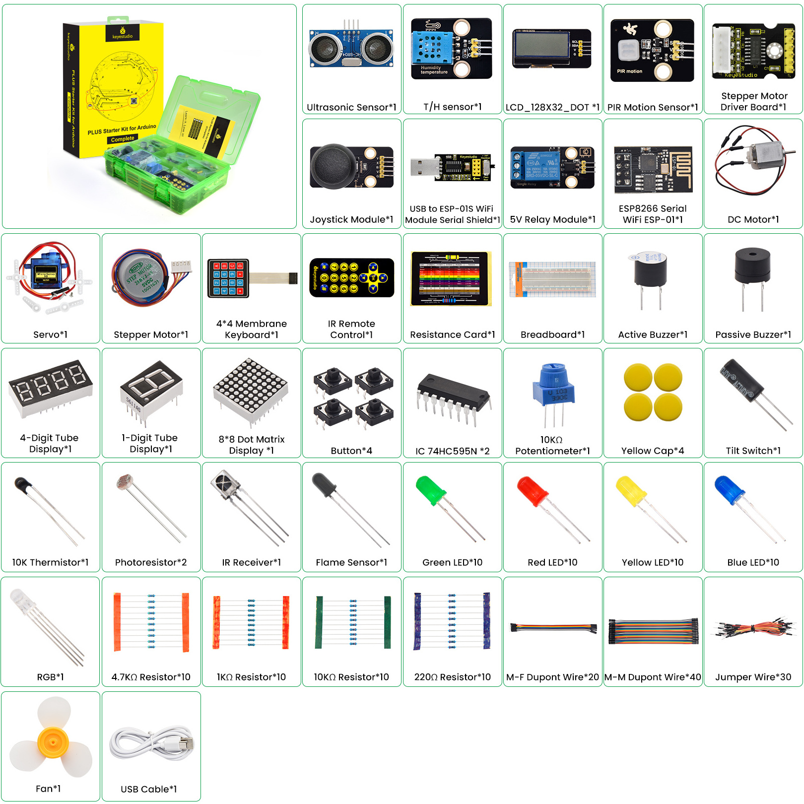 Keyestudio Complete IOT Starter Sensor Kits for Arduino Electronic Kit Diy IOT Learning Kit