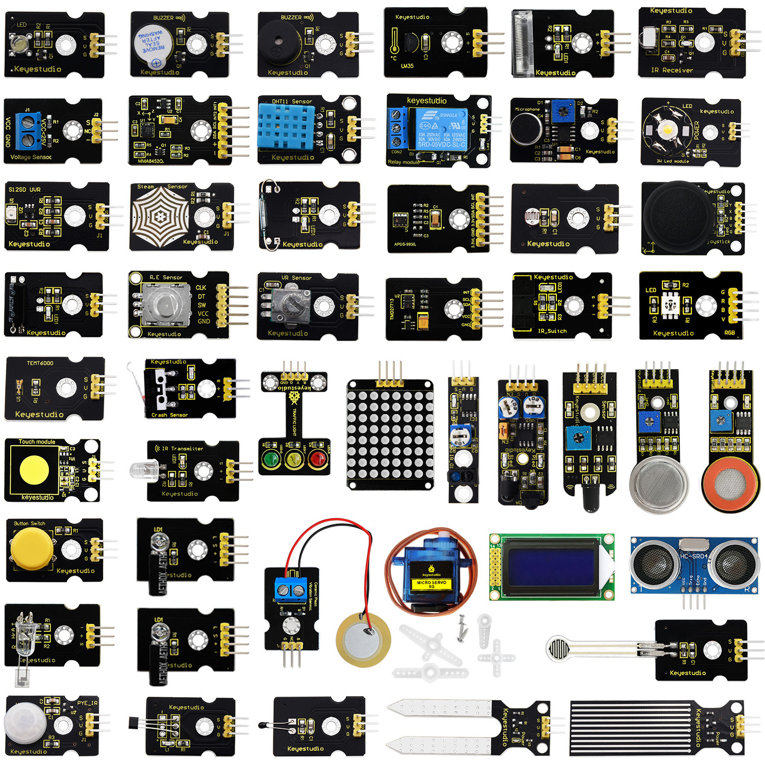 NEWEST! Keyestudio 48 in 1 Sensor Starter Kit With Gift Box For Arduino DIY Projects (48pcs Sensors)