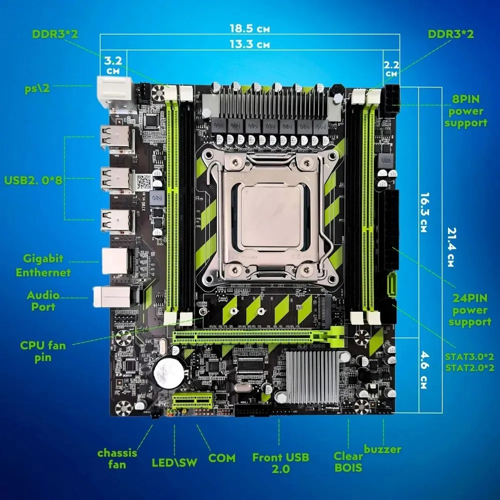 KEYIYOU X79 Chip  LGA 2011 Motherboard Combos XEON Kit E5 2680 V2 CPU And 16GB DDR3 RAM 1600Mhz Memory