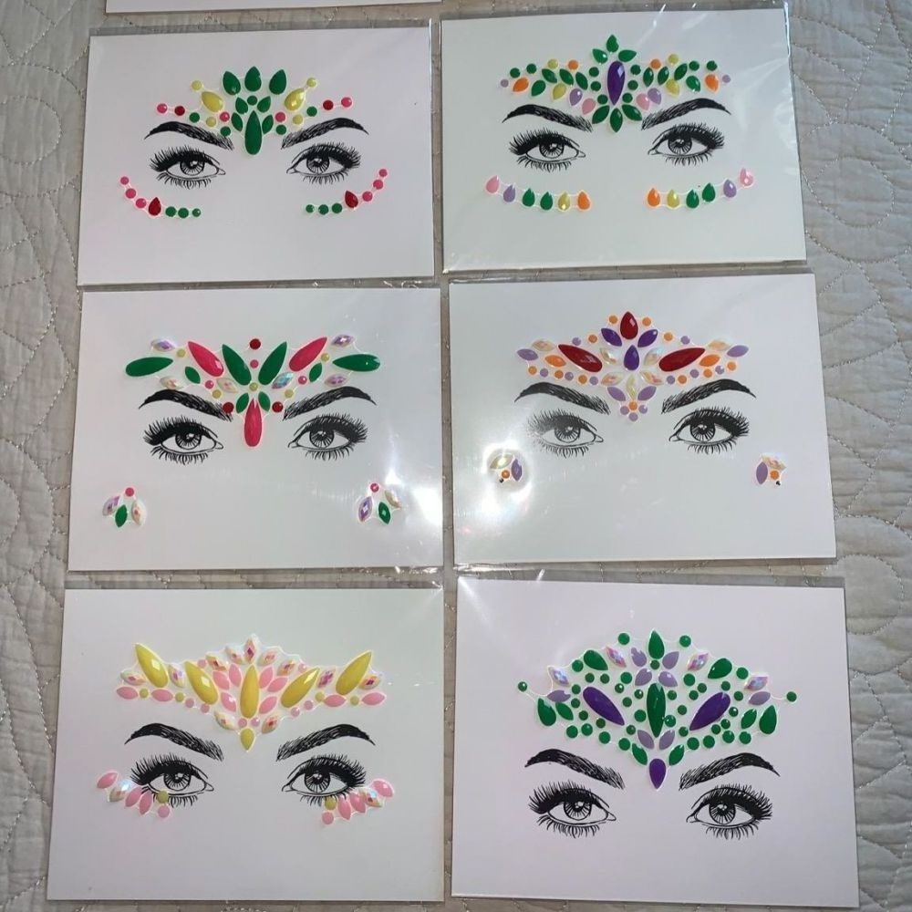 KHY Face Gem Jewels Rave Crystal Gem Eye Face Body Jewel Crystal Rhinestone Stickers for Festival Party