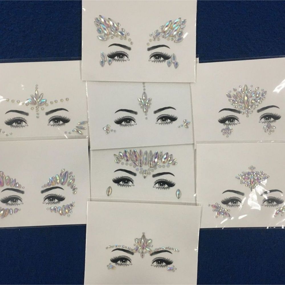 KHY Face Gem Jewels Rave Crystal Gem Eye Face Body Jewel Crystal Rhinestone Stickers for Festival Party