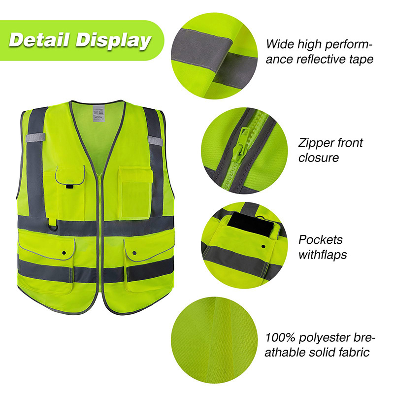 High Visibility Breathable Lightweight Safety Clothing Mesh Reflective Safety Vest for Traffic Work Running Surveyor Security