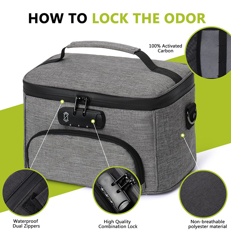 Large Storage Box with Combination Lock OdorLess Locking Bag Stylish and Portable Travel Bag for Men and Women