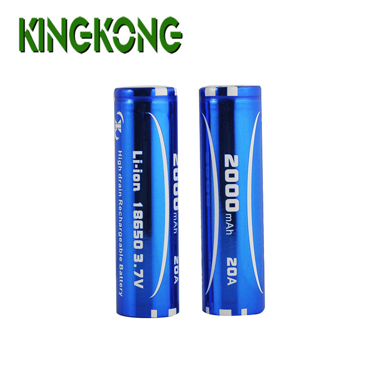 OEM/ODM factory  INR18650 li-ion battery 3.7V 2000mah Lithium li ion Icr 18650 rechargeable battery