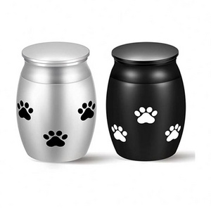 Stainless Steel Mini Paw Print Animal Supplies Cremation Pet Urn Keepsake Dog Cat Urns Pet Memorial Urn