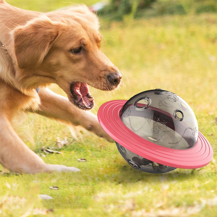 Pet supplier Bite Resistant Dog Cat UFO Ball interactive leaking Dog Treat Toy Pet Food Dispensing