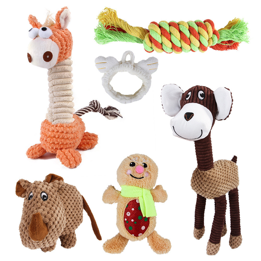 Dog Squeaky Toys Value Set plush dog chew Stuffed Animal Puppy Toys cute durable dog chew toy