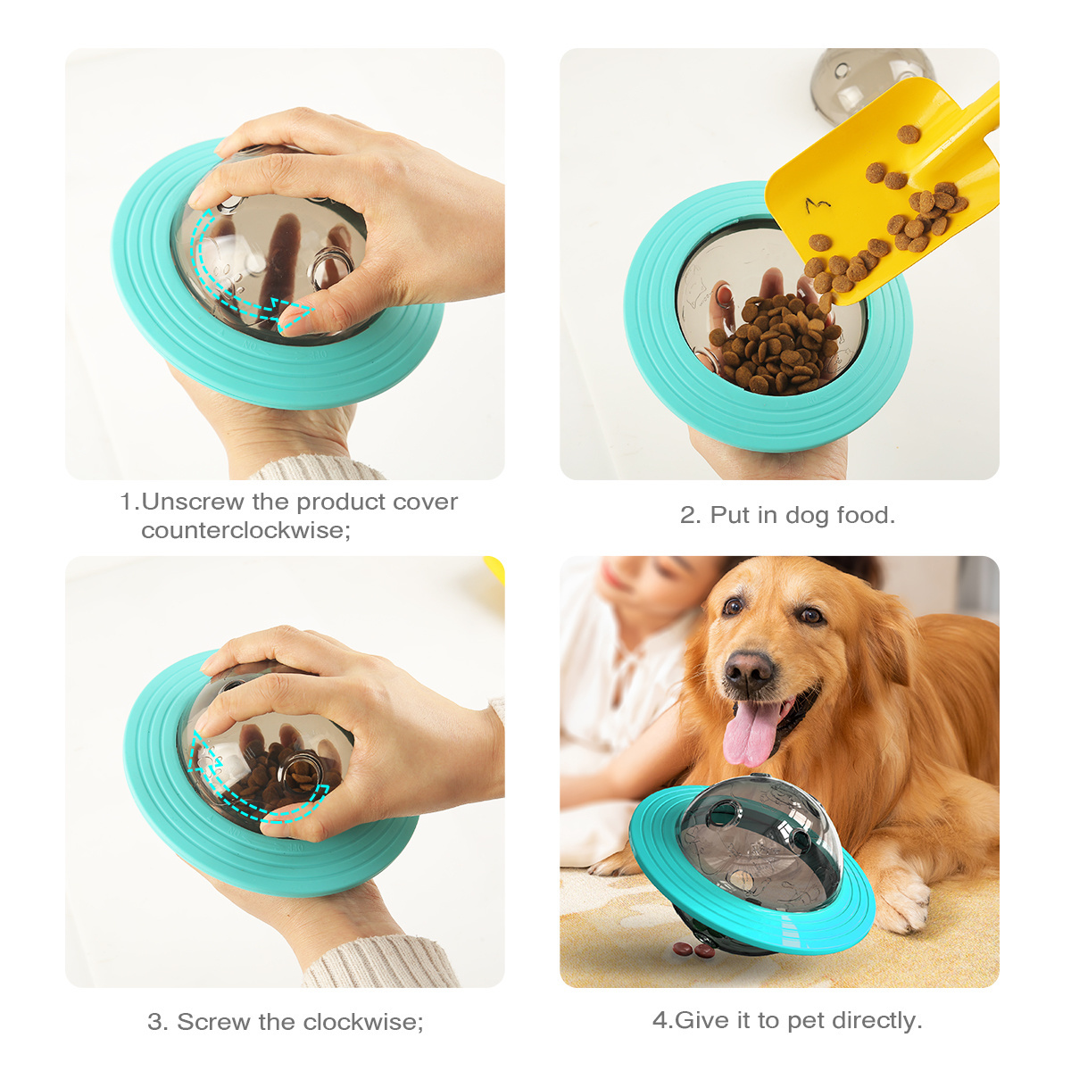 Customizable 4 in 1 Pet Toy Planet Leakage Food Ball Puzzle Pet Interactive Dog Toy