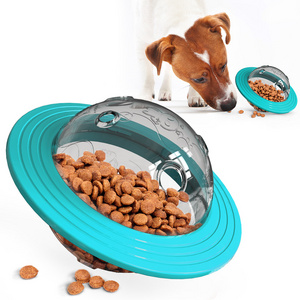 Pet supplier Bite Resistant Dog Cat UFO Ball interactive leaking Dog Treat Toy Pet Food Dispensing