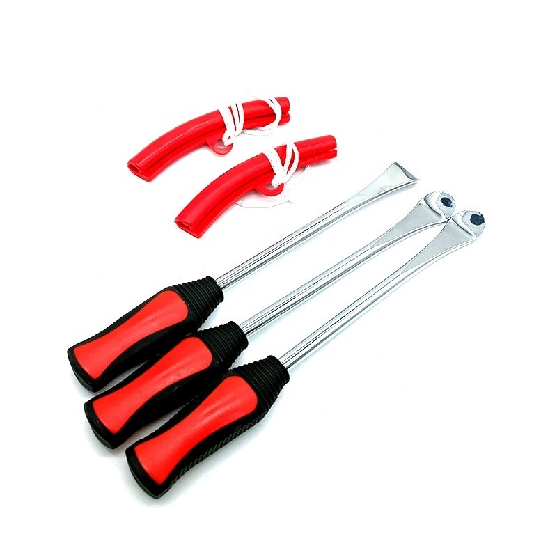 Tire Spoon Lever Dirt Bike Lawn Mower Motorcycle Tire Changing Tools with Durable Bag 3 Tire Irons 2 Rim Protectors