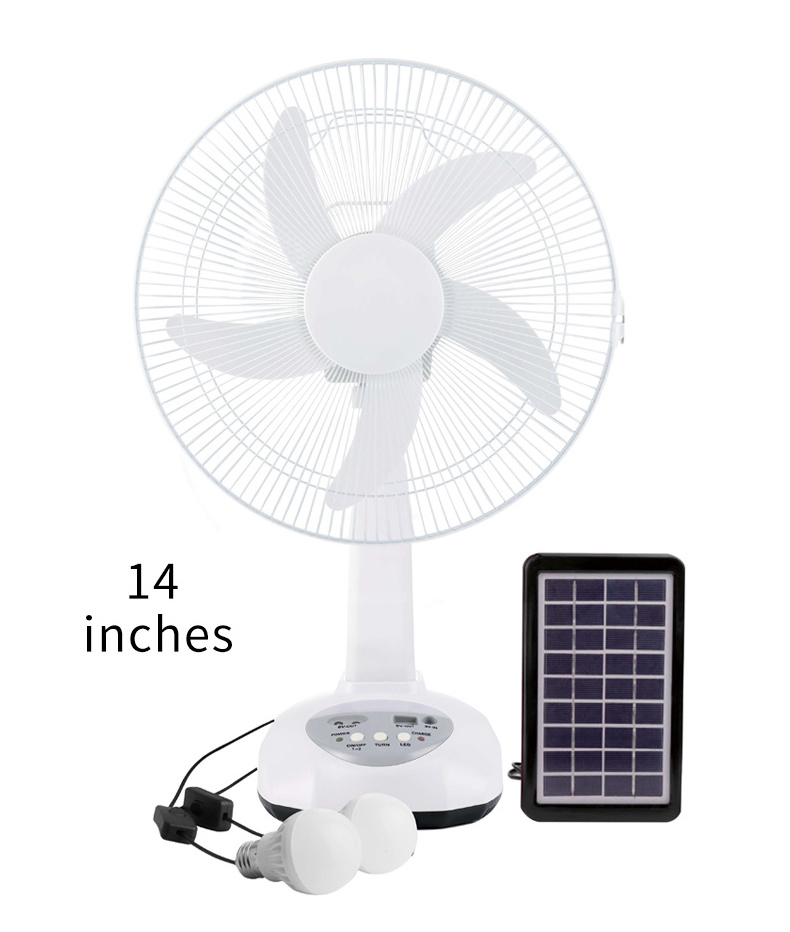 Retro Metal Standing Table Fan Solar Panel for Fan Ventilador Solar Ventiladores Recargables Fan