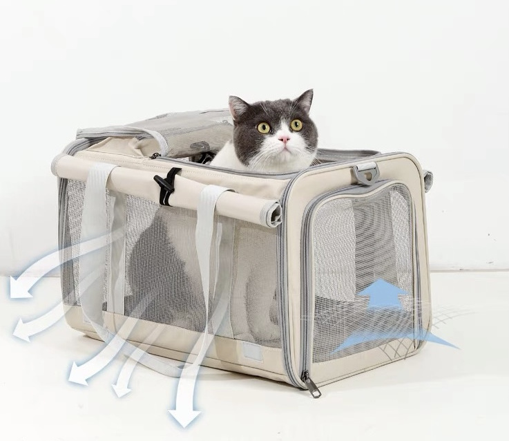 China Factory High Quality Pet Carrier bag Hot sale  Durable expandable Airline approved Cat Bag Pet Cages Carrier for Travel