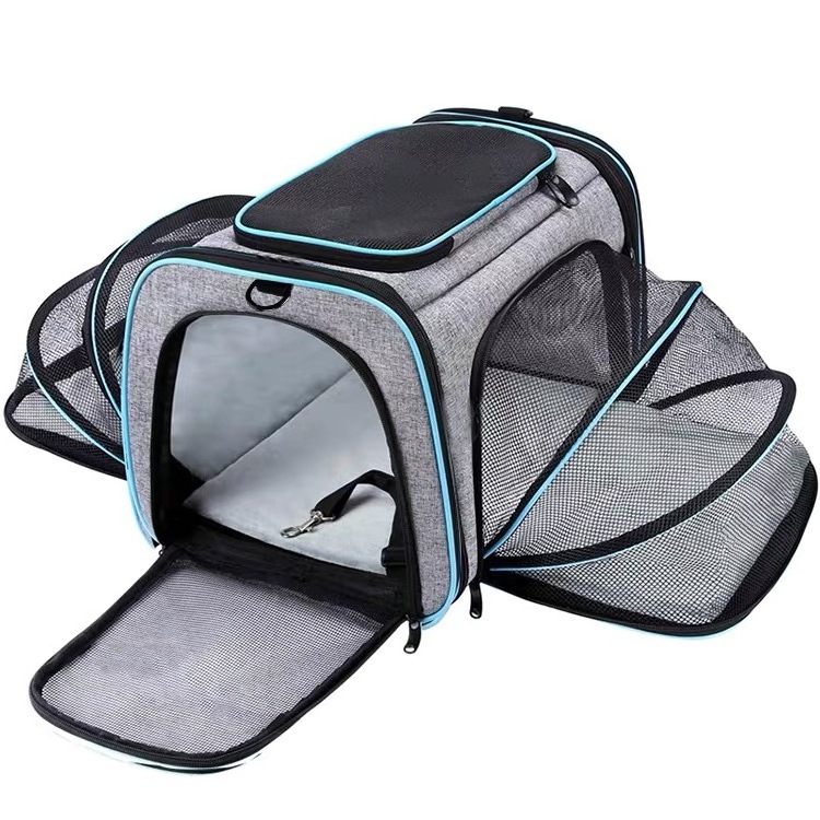 China Factory High Quality Pet Carrier bag Hot sale  Durable expandable Airline approved Cat Bag Pet Cages Carrier for Travel