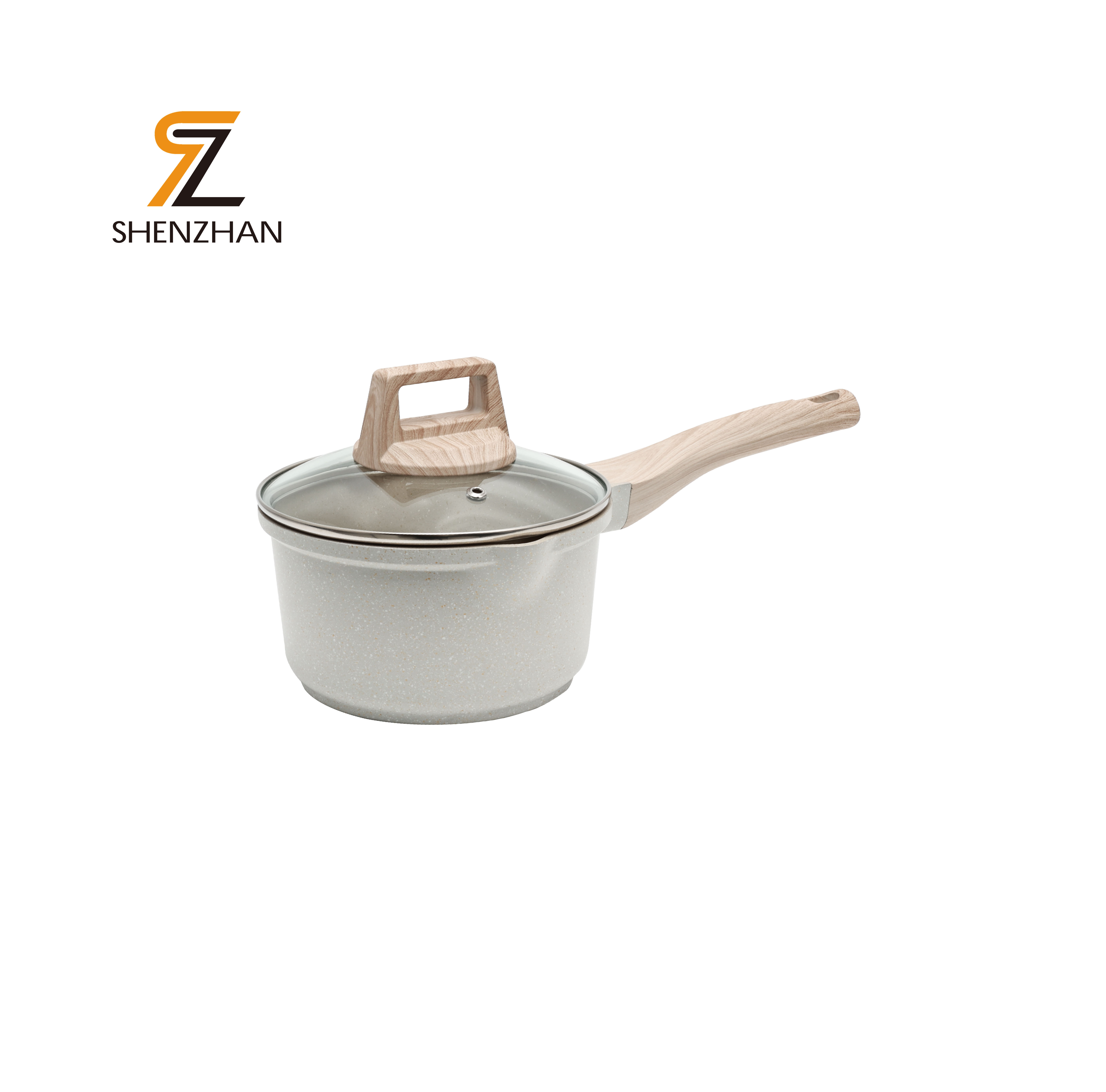 Customized Non Stick Die-Cast Aluminum Alloy Sauce Pans 16cm Nonstick Milk Pans With Lid For Breakfast