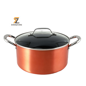 High Quality Soup Pot Pressed Aluminum Kitchen Cookware Cooking Food Soup Pot With Glass Lid