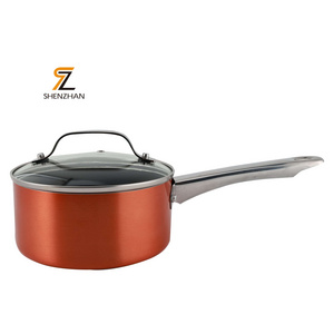 Hot Sale Restaurant Mini Sauce Pan Pressed Aluminum Nonstick Cookware Milk Pan Saucepan With Stainless Steel Long Handle