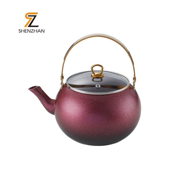 Manufacturer High Quality Color Induction Tea Kettle Forged Aluminum Teapot With Stainless Steel Handle