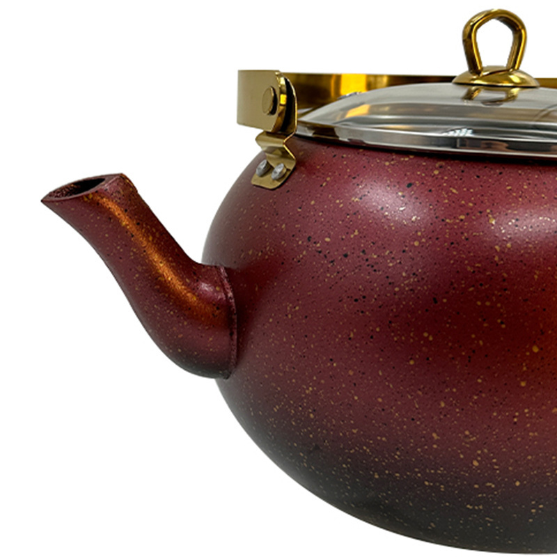 Manufacturer High Quality Color Induction Tea Kettle Forged Aluminum Teapot With Stainless Steel Handle