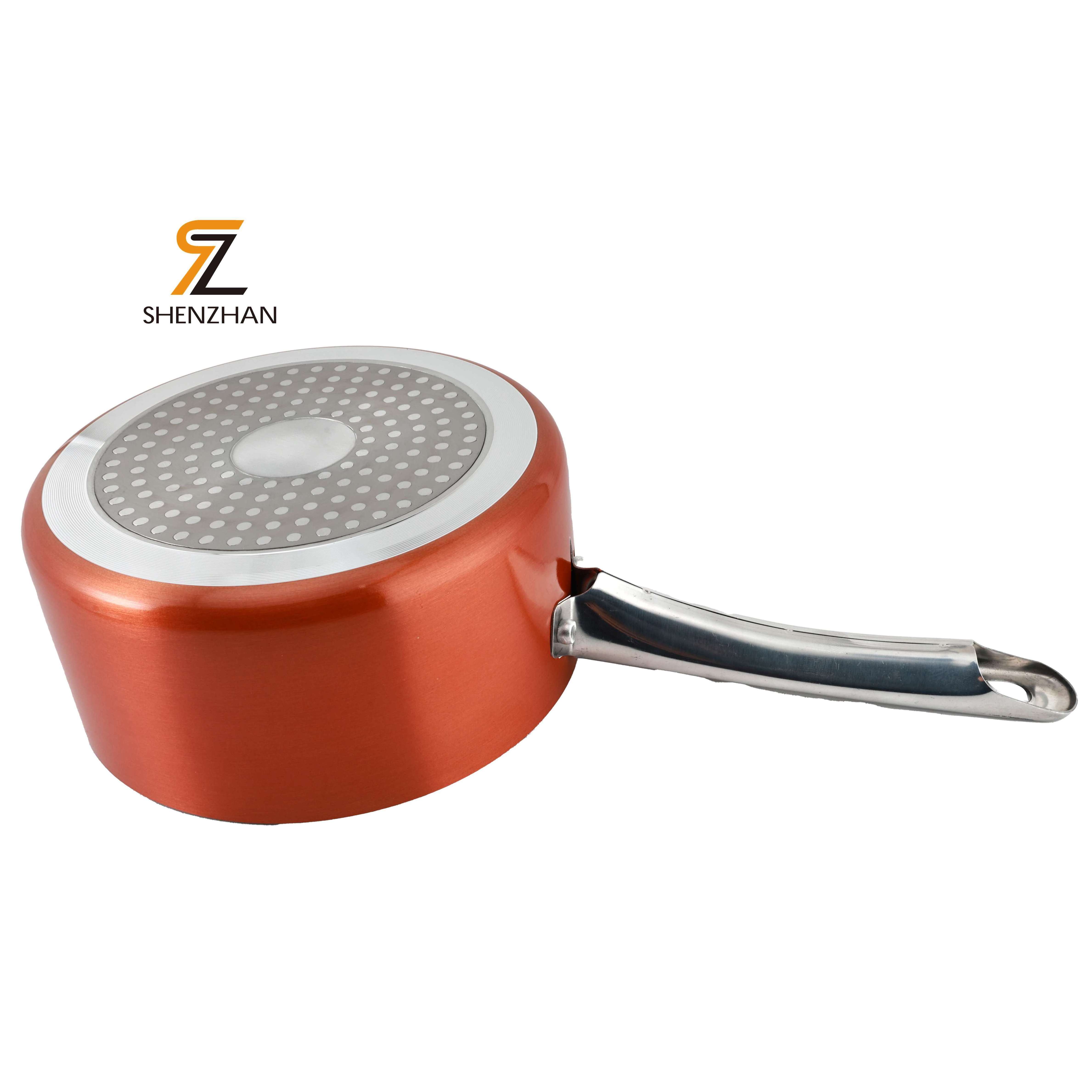 Hot Sale Restaurant Mini Sauce Pan Pressed Aluminum Nonstick Cookware Milk Pan Saucepan With Stainless Steel Long Handle