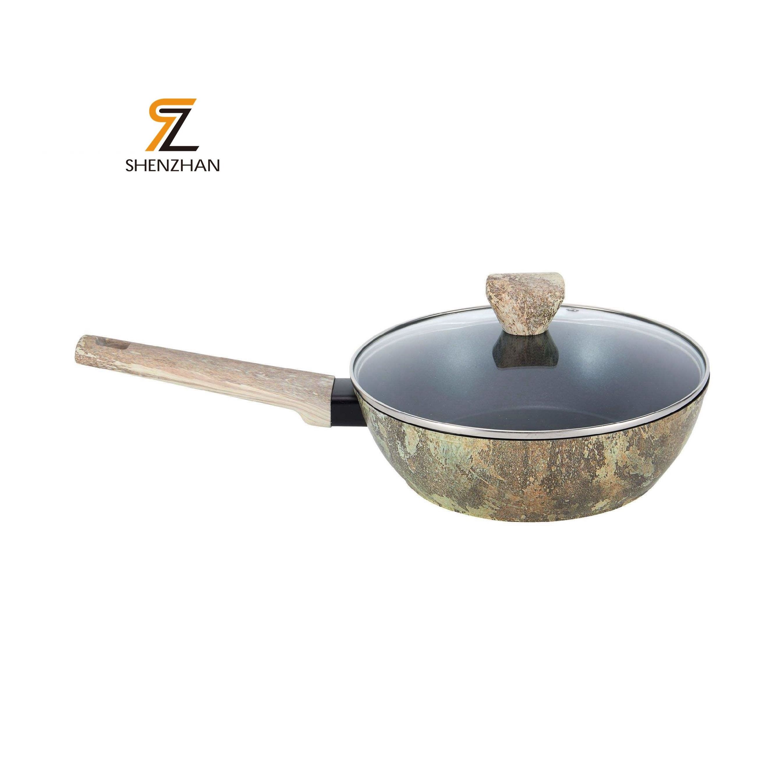 Wholesale Price Non-Stick Aluminum Alloy Fry Pan Skillet Oil Free 24-28cm Kitchen Frying Pan For Meat