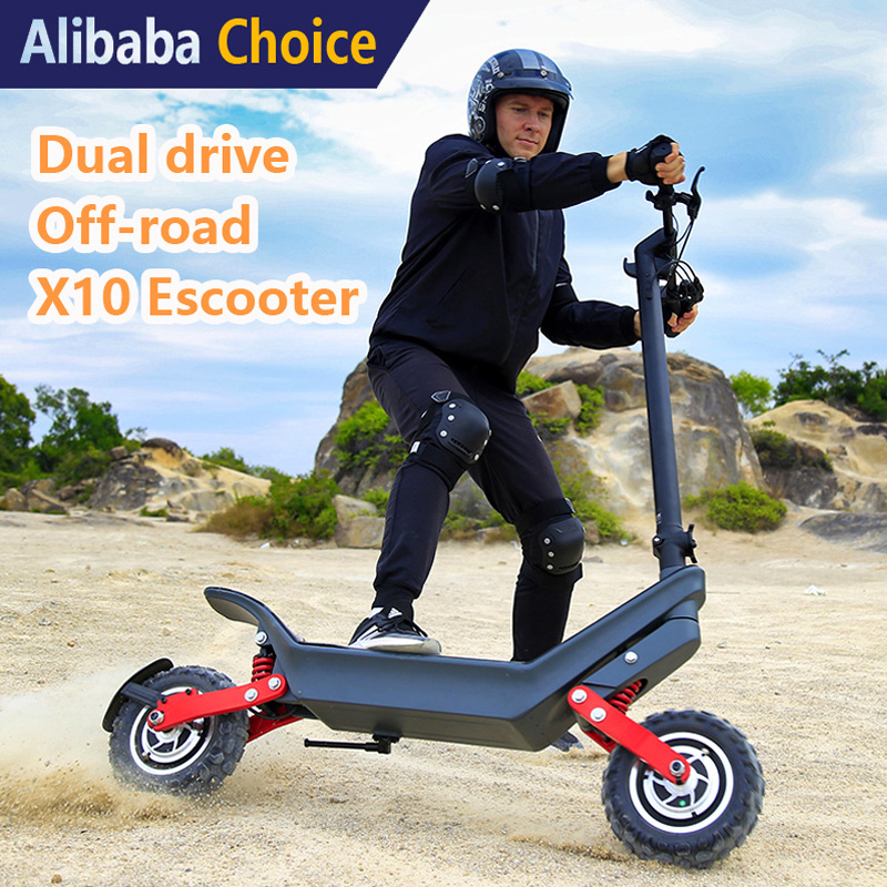 New Design X10 Off Road Dual tron Smart Scooter Electric Step Two big Wheel 48V 1000W electronic scooter motorcycles & scooters