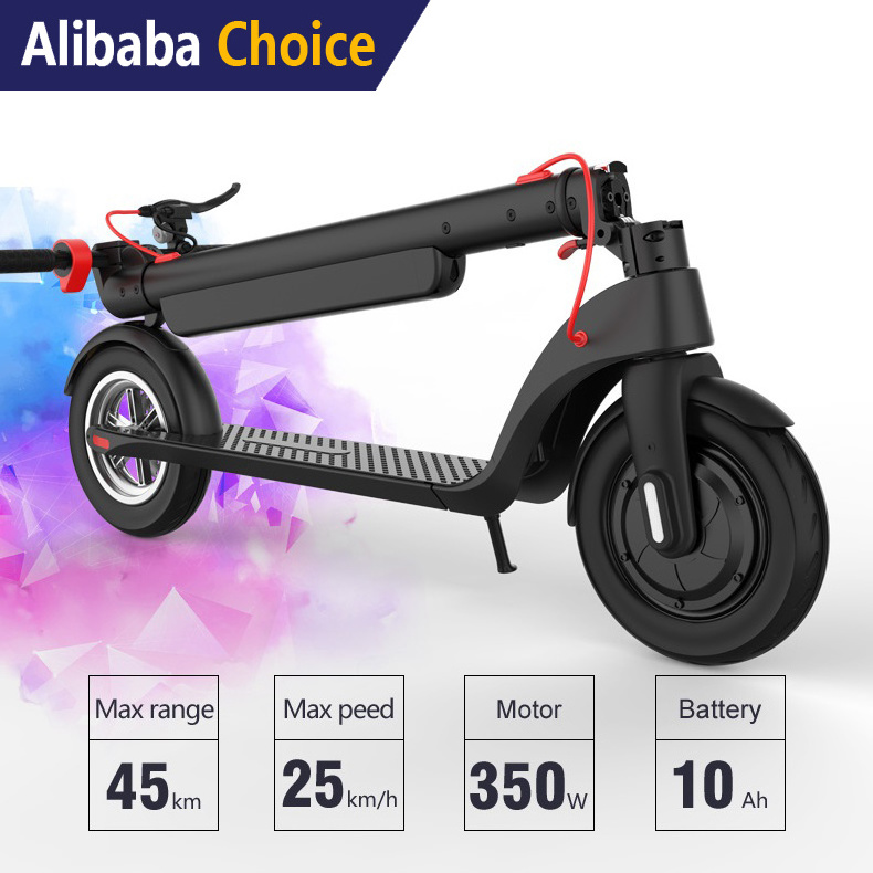 X8 big battery capacity drift kick scooter for europe 10 inch air tire 350 watt 30 km 45KM long distance adult electric scooter