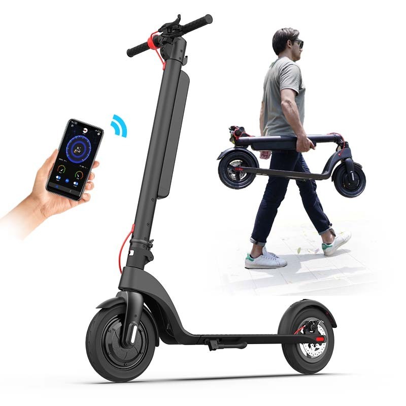 2024 New arrival High Quality 10inch Air Tire Max load 120kg LED light children china Two Wheel 350w Folding Electric Scooter