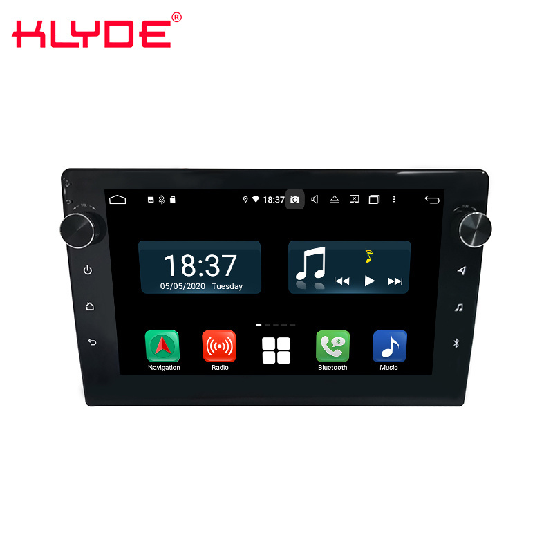 KLYDE wholesale 9 inch android 11 universal car radio with knob button 8 core ips carplay dsp audio