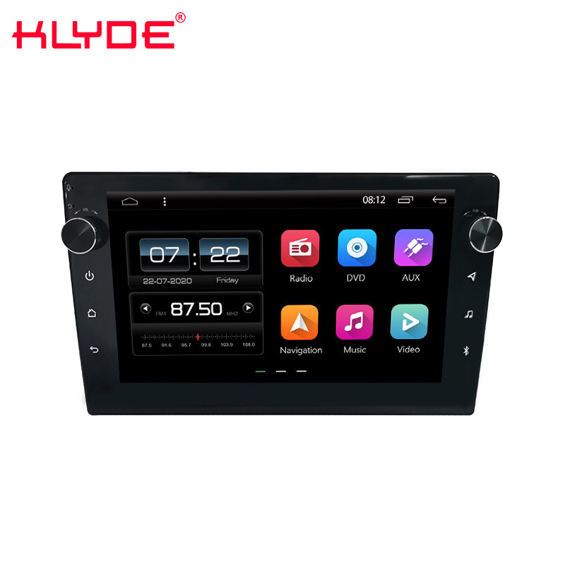 KLYDE wholesale 9 inch android 11 universal car radio with knob button 8 core ips carplay dsp audio