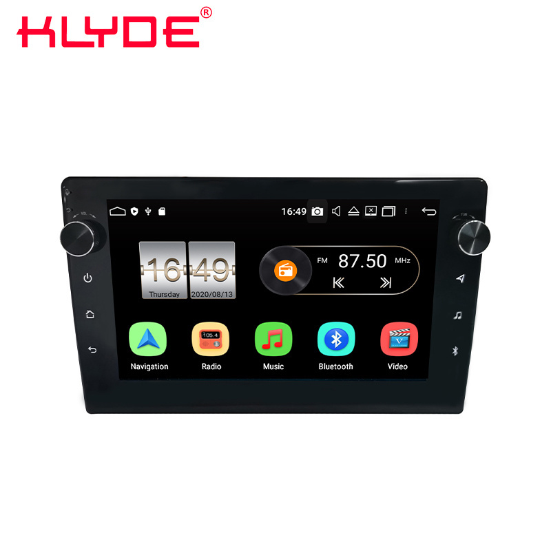 KLYDE wholesale 9 inch android 11 universal car radio with knob button 8 core ips carplay dsp audio