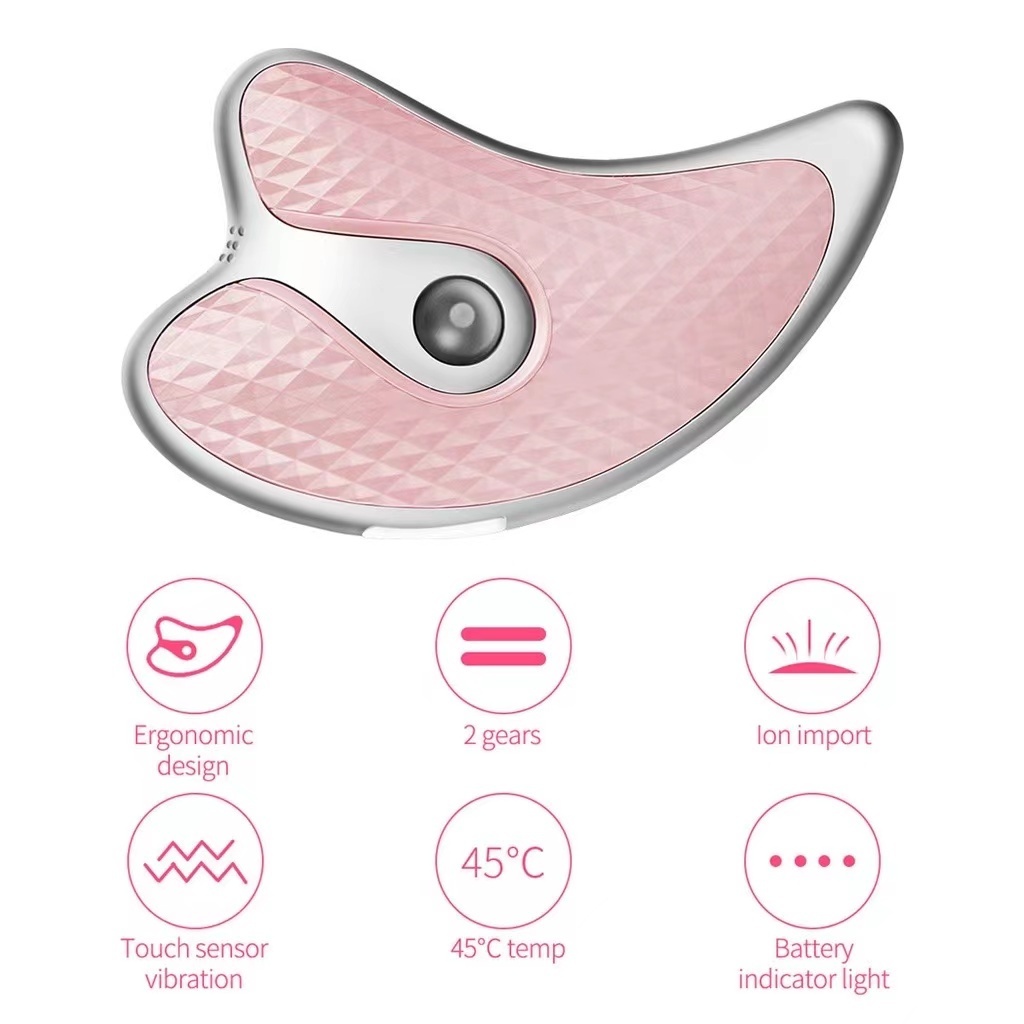 Electric Gua Sha Board Neck Lifting Instrument LED Light Heated Vibration Eye Neck Body Massager Facial Lifting Massager