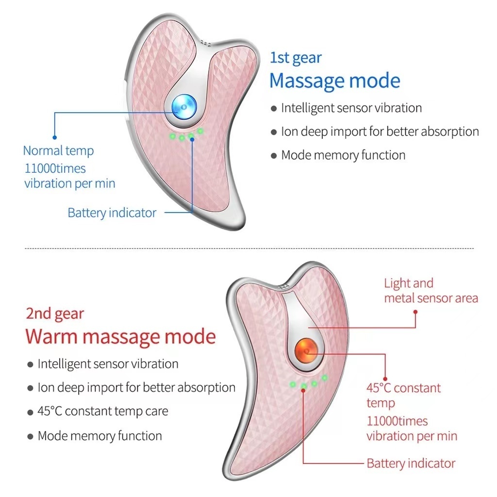 Electric Gua Sha Board Neck Lifting Instrument LED Light Heated Vibration Eye Neck Body Massager Facial Lifting Massager