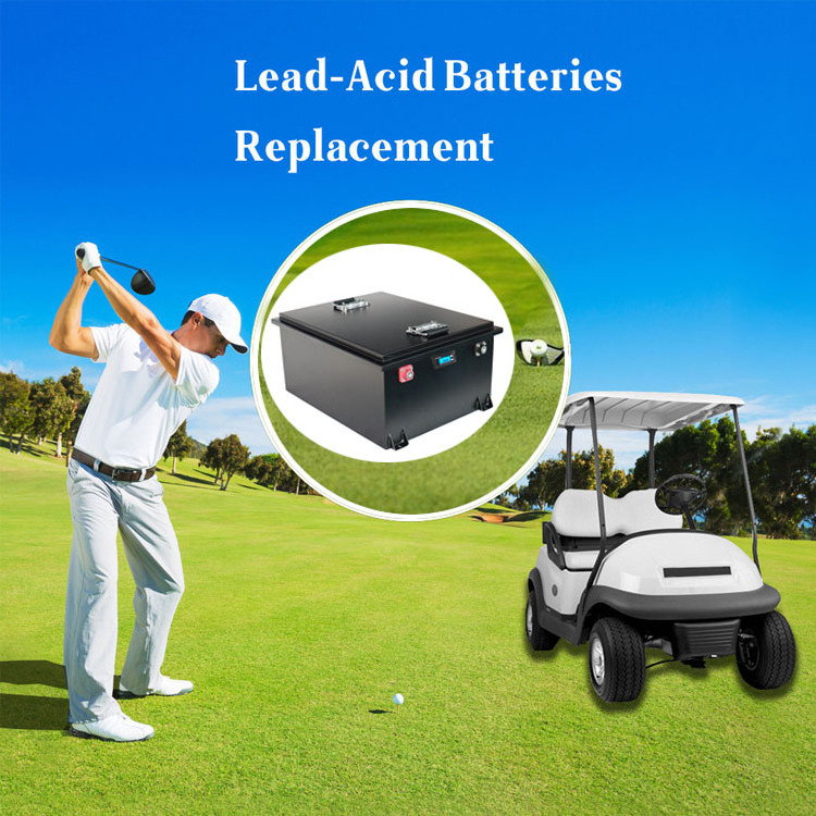 lithium ion golf car battery 48v 51.2v 100Ah lifepo4 golf cart battery pack with bms charger