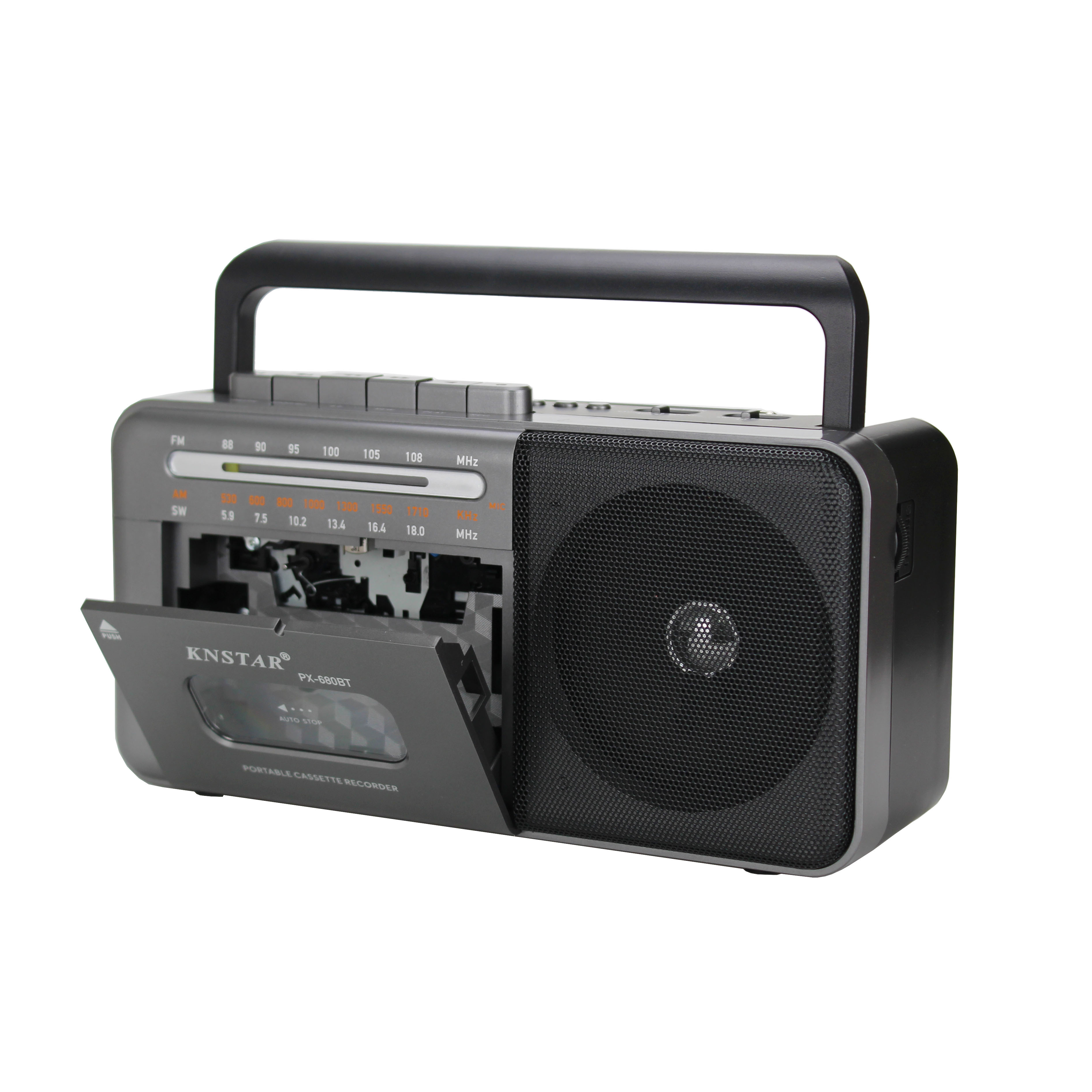 KNSTAR good quality customized fashion wireless cassette recorder player with AM FM SW radio PX-680BT