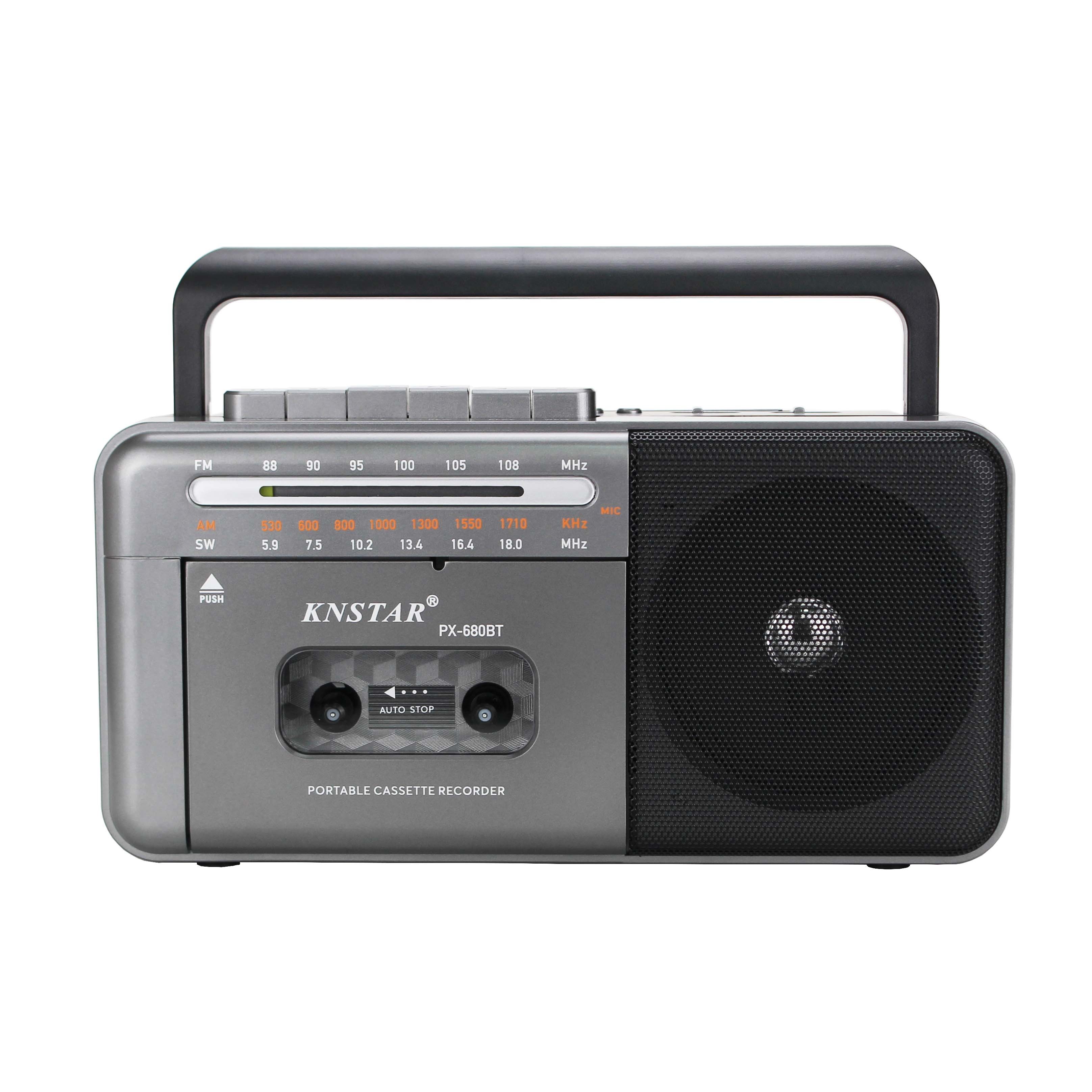 KNSTAR good quality customized fashion wireless cassette recorder player with AM FM SW radio PX-680BT