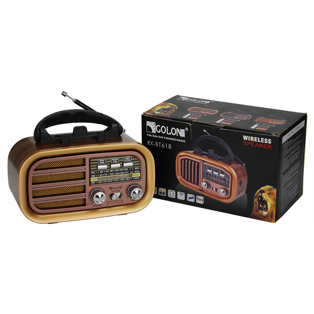 RX-BT638 portable retro am fm radio USB charge DC multiband vintage radio am fm sw 3 band