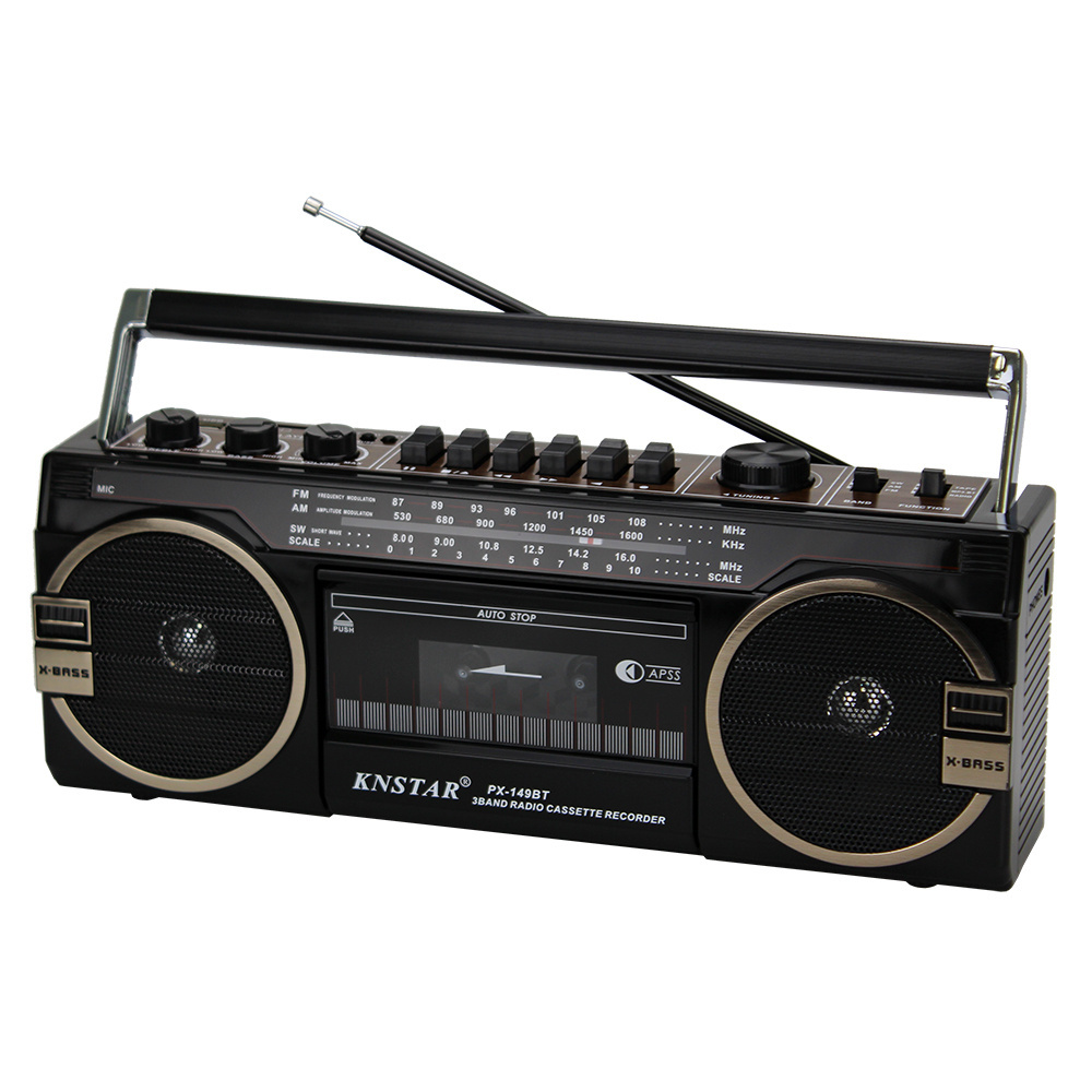 Hot sell cassette recorder player knstar wireless speaker fm am sw multi band radio PX-149BT