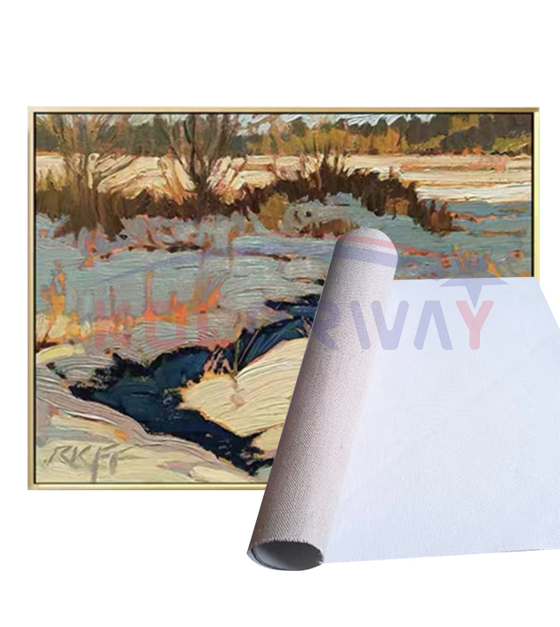 Blank fine art canvas Pure Linen hand painting  for artists wholesale 350gsm linen canvas roll for art painting