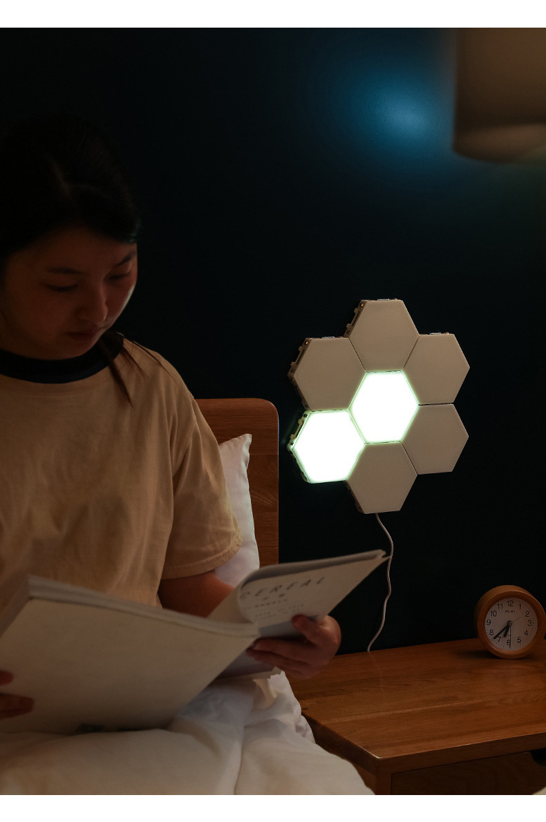 Touch Sensor Wall Lamp Creative Home Decor LED Hexagon Magnetic Modular Touch DIY Led Night Hexagon Lights