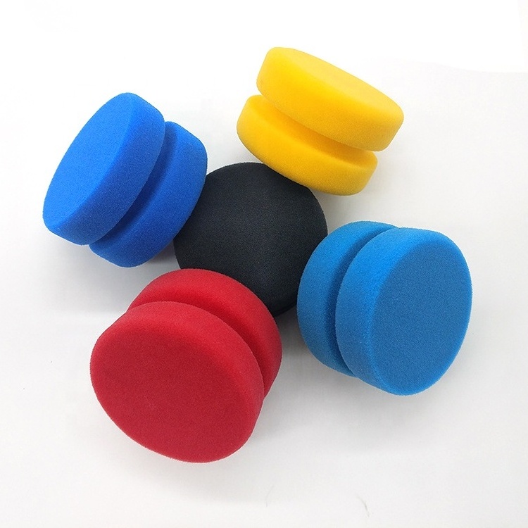 Hot Sale Car Detailing Tyre Shining Sponge Wholesale Tire Dressing Applicator Red Foam Hand Hold Car Wax Sponge