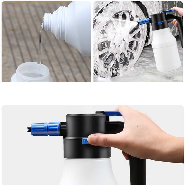 Factory direct sale Car Wash 1.5L Foam Sprayer Electric multifunctional use Foam Cannon Sprayer Pot For Car Cleaning