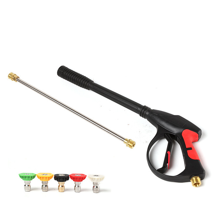 Car High Pressure Washer Gun Water Sprayer with Replacement 15inch Extension Wand 1/4 inch Quick Connect Plug 5 Nozzle