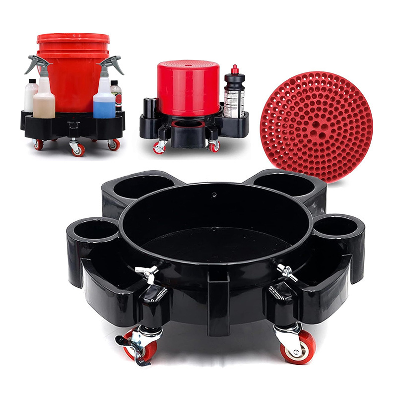 Hot Sale Bucket Dolly Detailing Cart For 5 Gallon Car Wash Bucket Rolling And Car Washing Detailing System