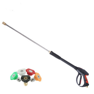 Car High Pressure Washer Gun Water Sprayer with Replacement 15inch Extension Wand 1/4 inch Quick Connect Plug 5 Nozzle