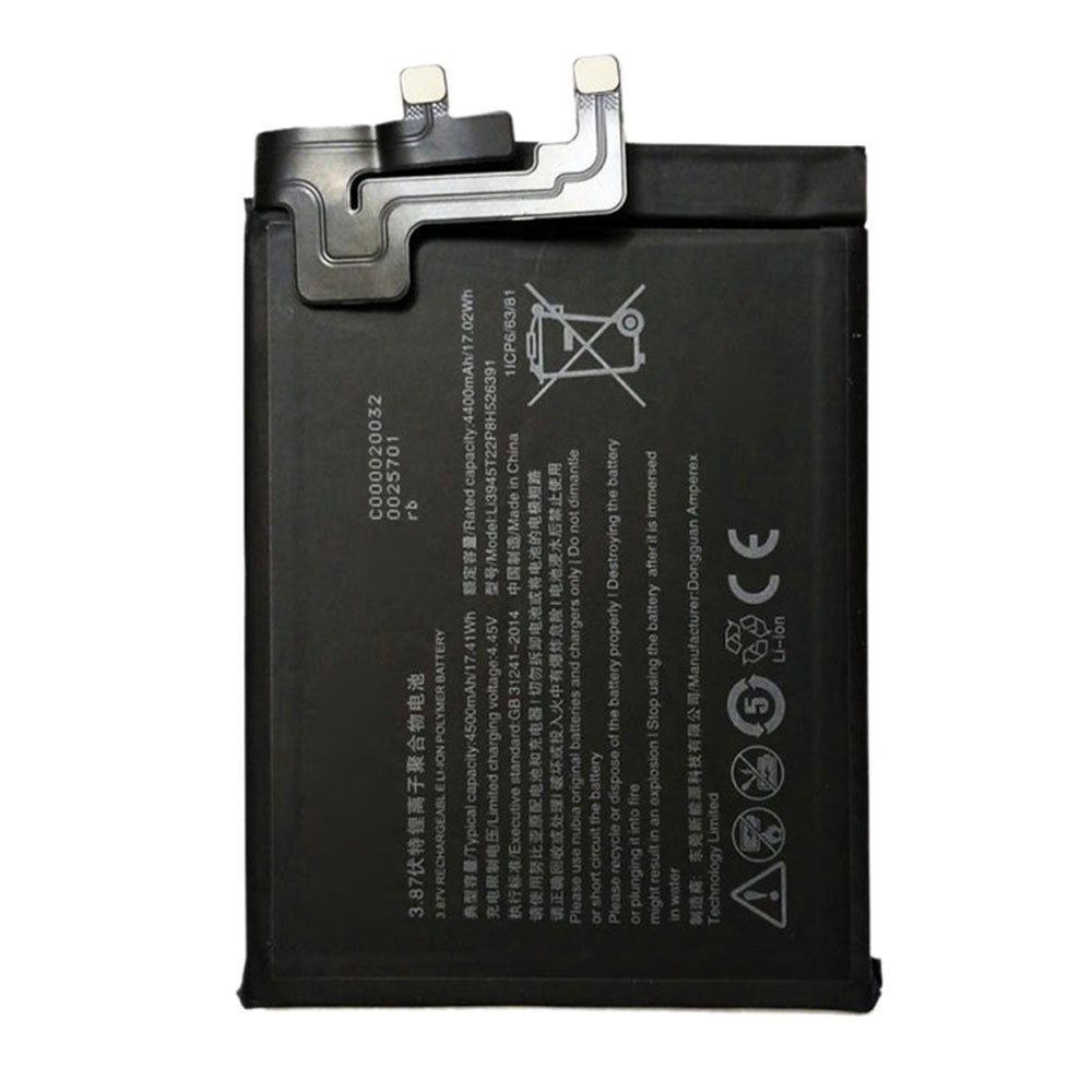 3.87V 4500mAh Li3945T44P8h526391 Rechargeable Battery for ZTE Nubia Red Magic 5 5G 5S NX659J Mobile Phone