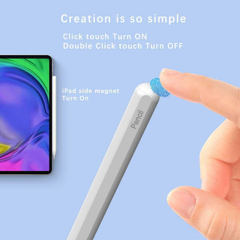 Active Stylus S Pen for iPad 2018-2023 & iPad Air Compatible ABS Material Magnetic Touch Function Palm Rejection custom logo