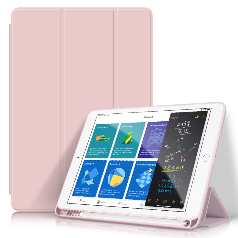 Pu Auto-sleep/wake tablet case for ipad air 2 3 case with pencil holder